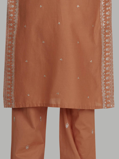 2 Piece Dobby Suit- Embroidered (Pret)