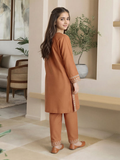 2 Piece Dobby Suit- Embroidered (Pret)