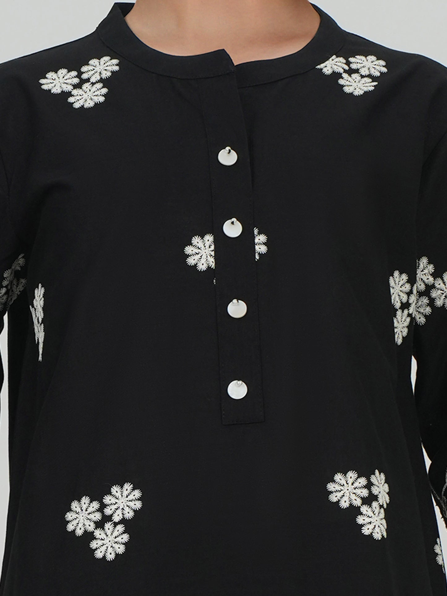 Lawn Slub Co-ord Set- Embroidered