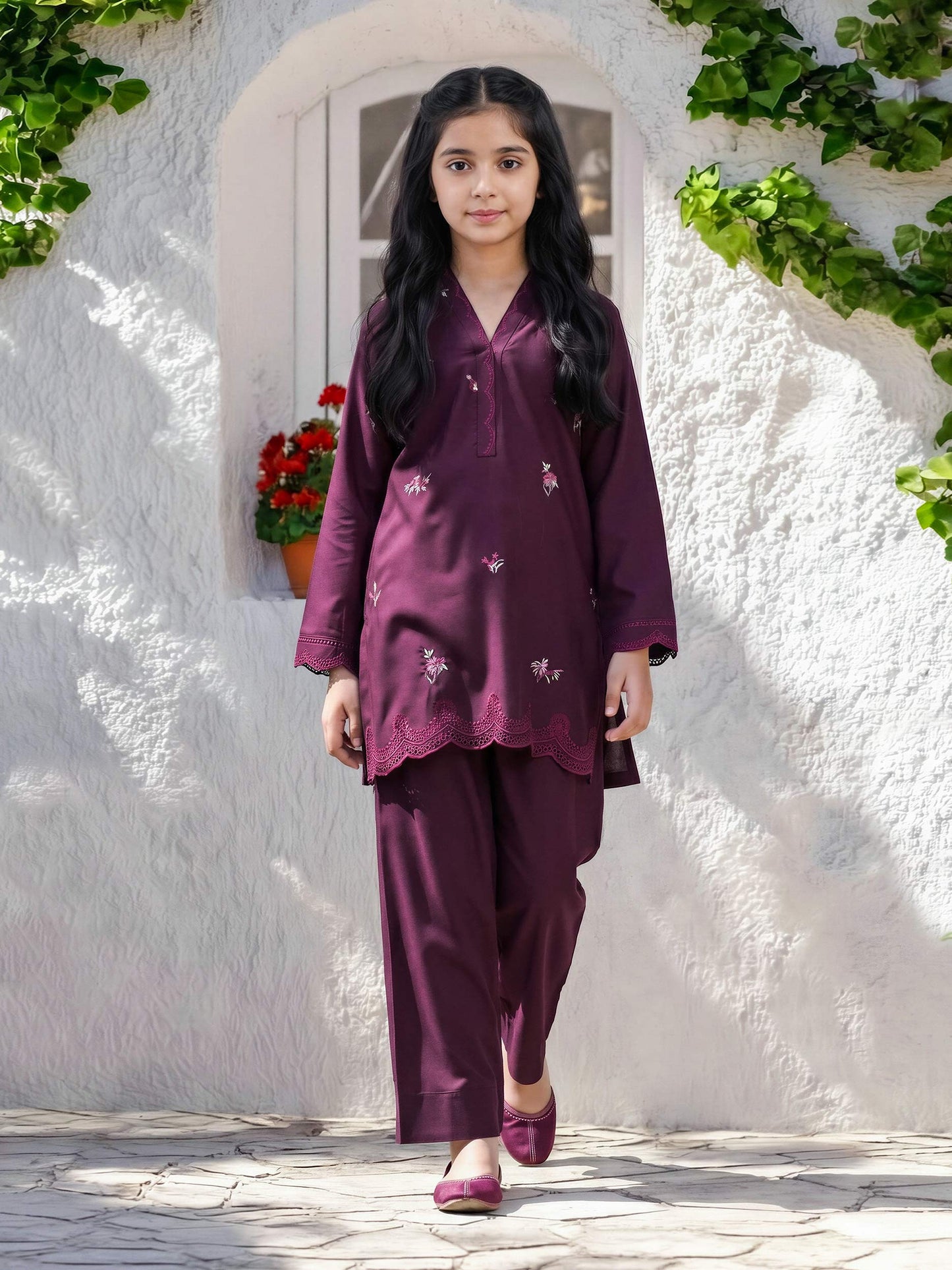 Viscose Co-ord Set- Embroidered