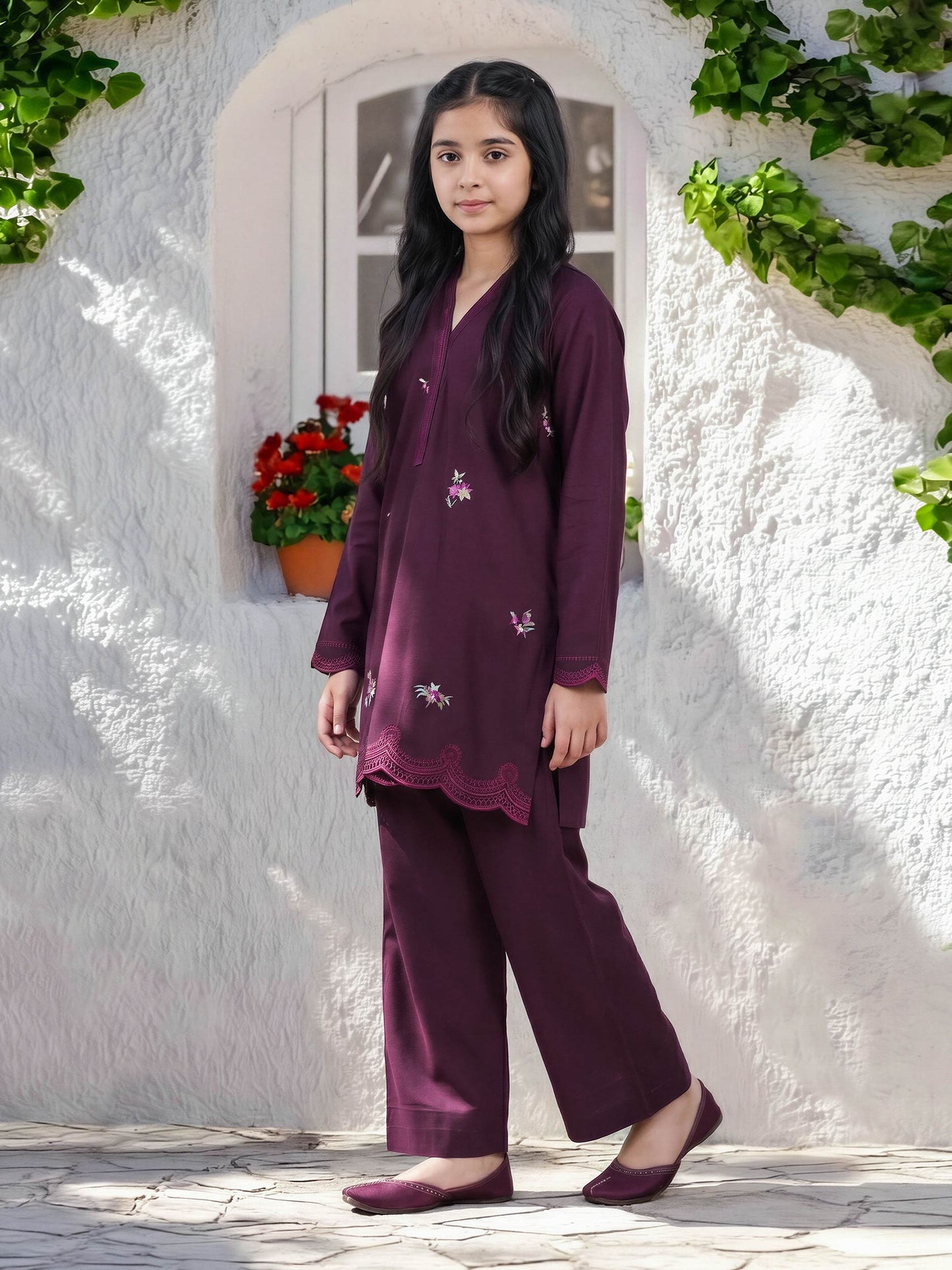 Viscose Co-ord Set- Embroidered