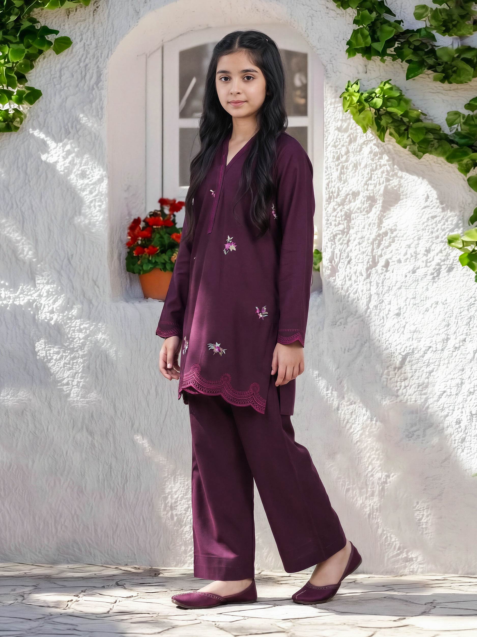 Viscose Co-ord Set- Embroidered
