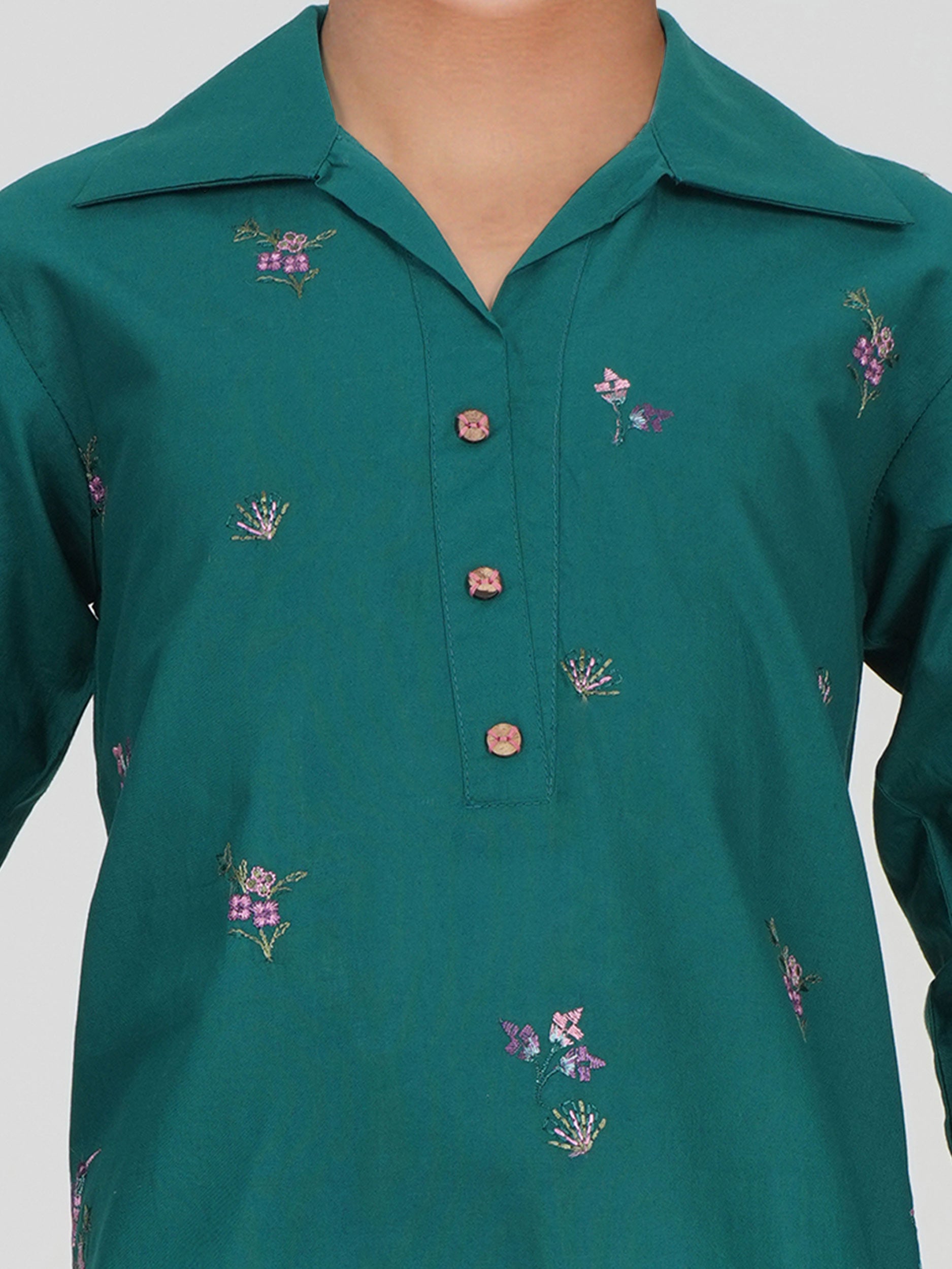 2 Piece Cambric Suit- Embroidered (Pret)