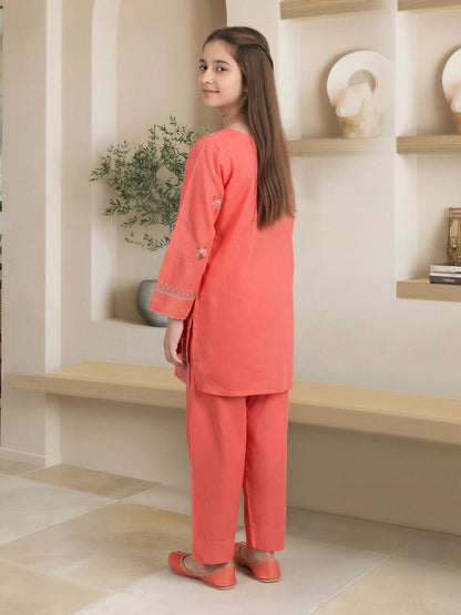 2 Piece Lawn Slub Suit- Embroidered (Pret)