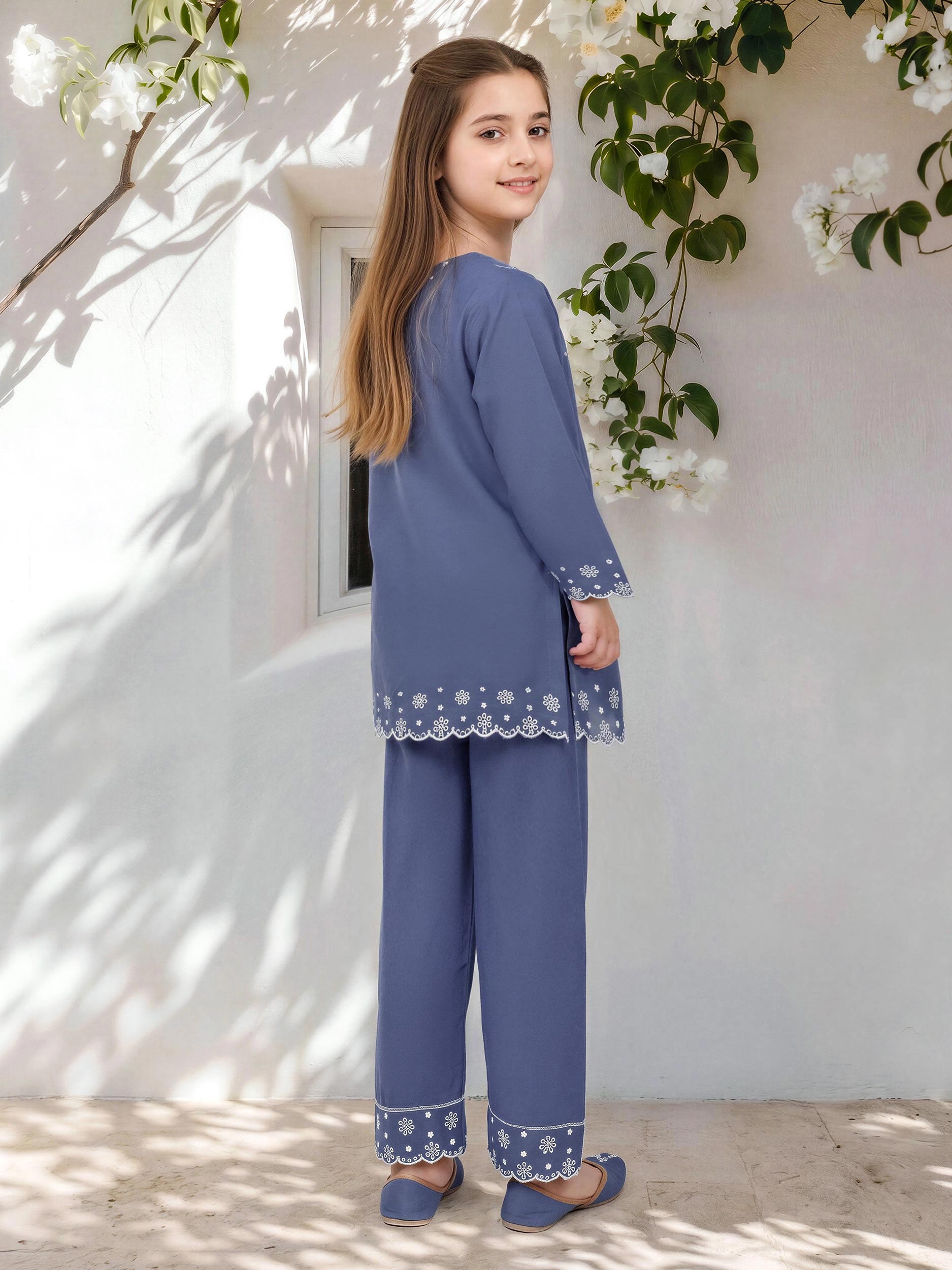 Denim Co-ord Set- Embroidered