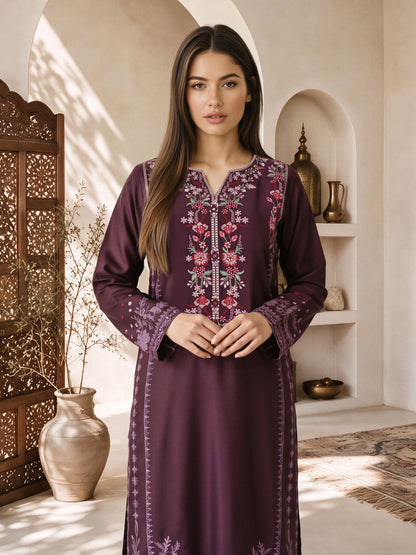 3 Piece Silk Suit- Embroidered (Pret)