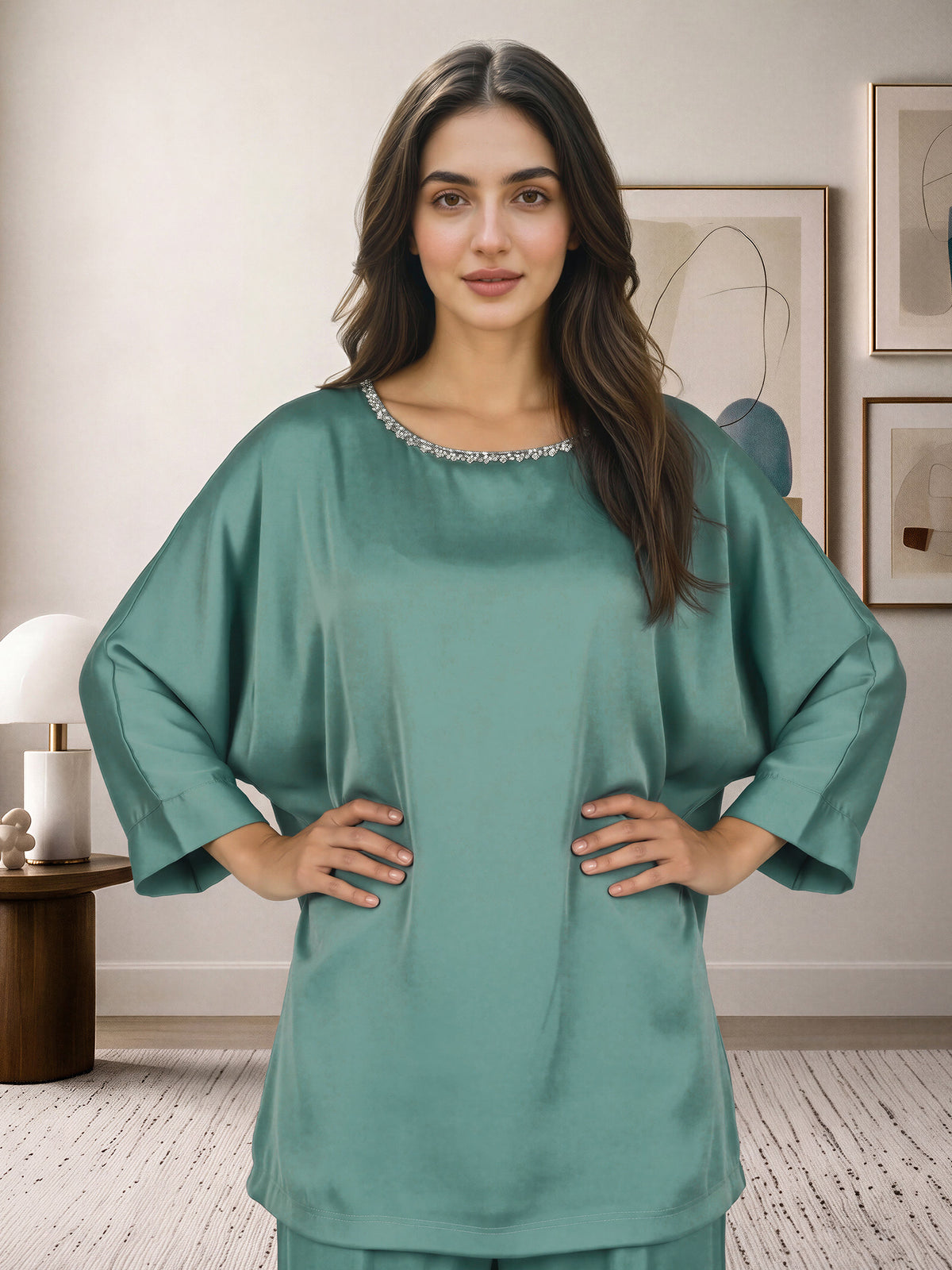 Embellished Neck Co-ord