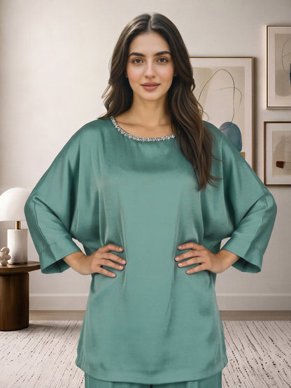 Embellished Neck Co-ord