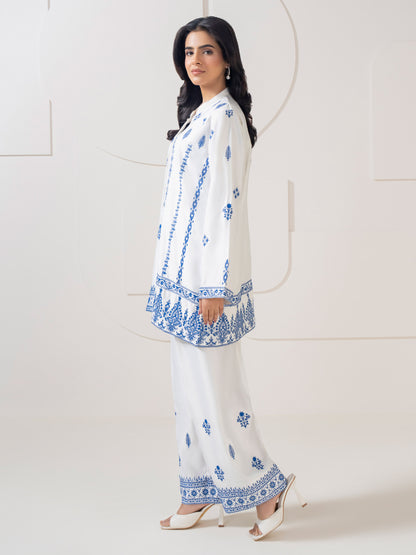 Satin Co-Ord Set-Embroidered (Pret)