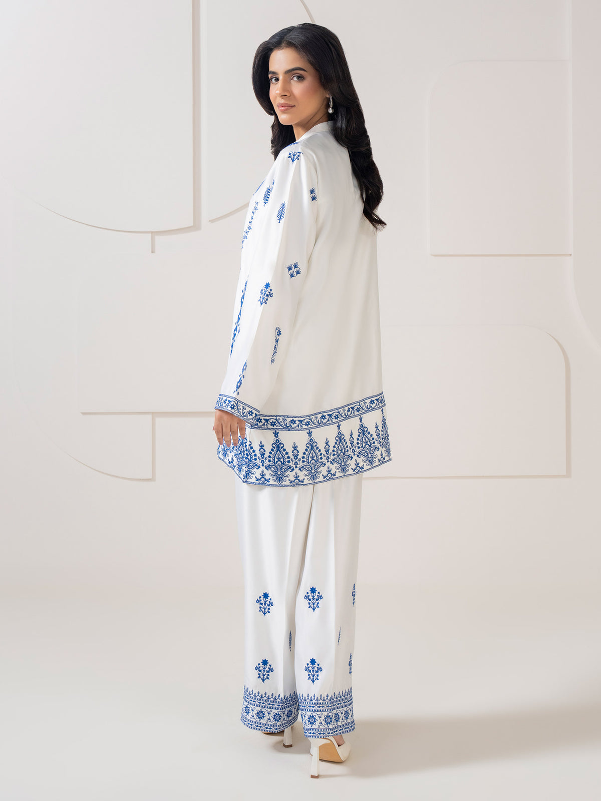 Satin Co-Ord Set-Embroidered (Pret)