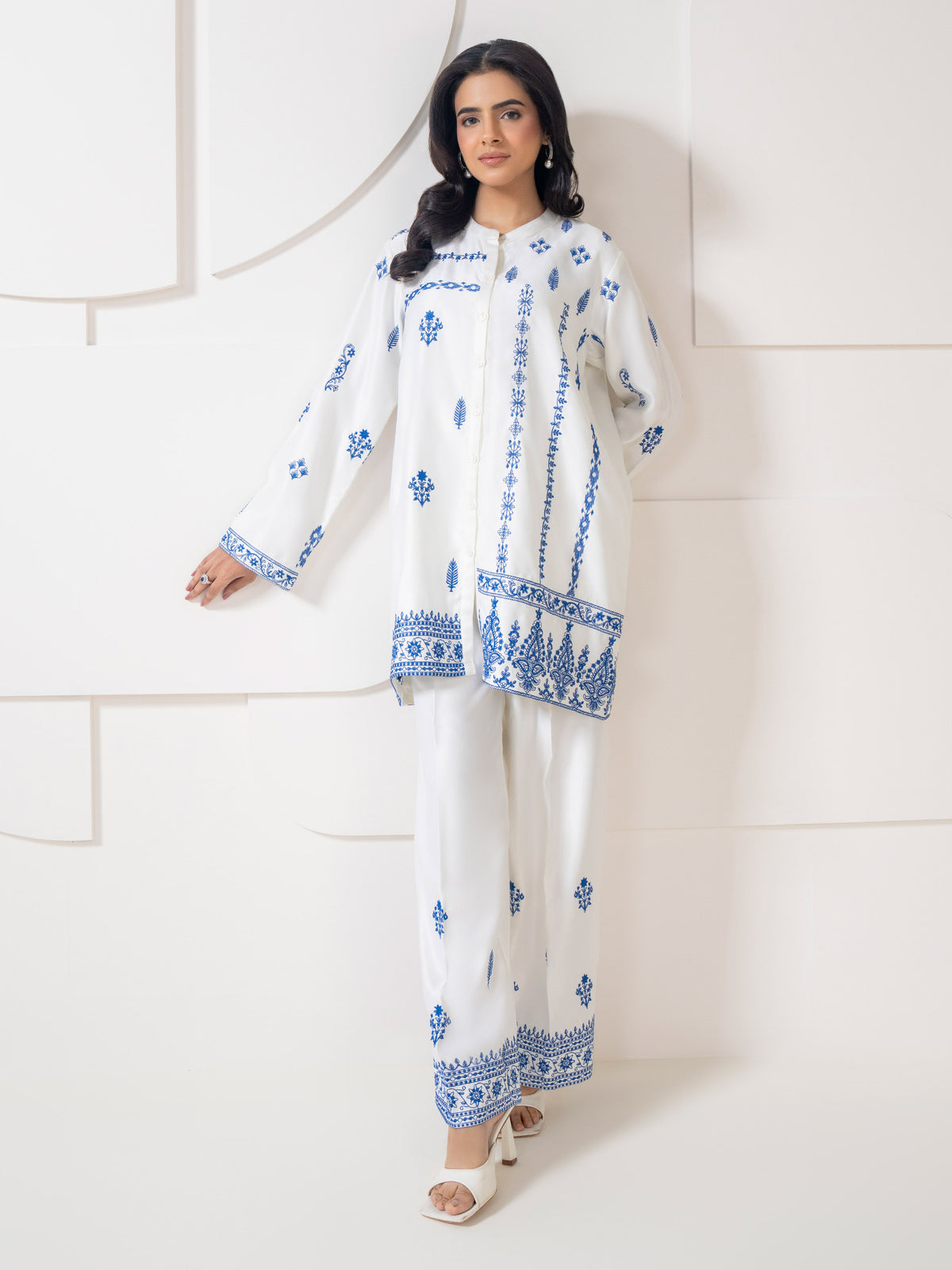 Satin Co-Ord Set-Embroidered (Pret)