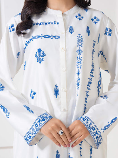 Satin Co-Ord Set-Embroidered (Pret)