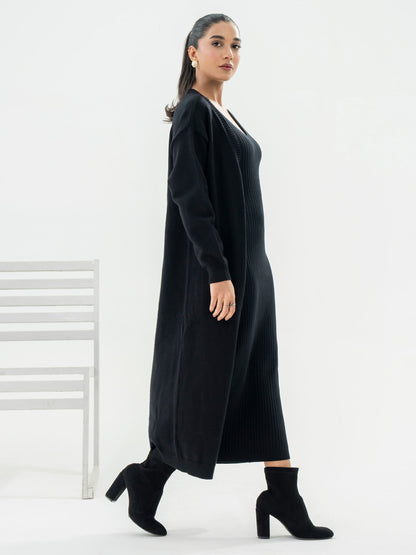 Cardigan With Ribbed Dress