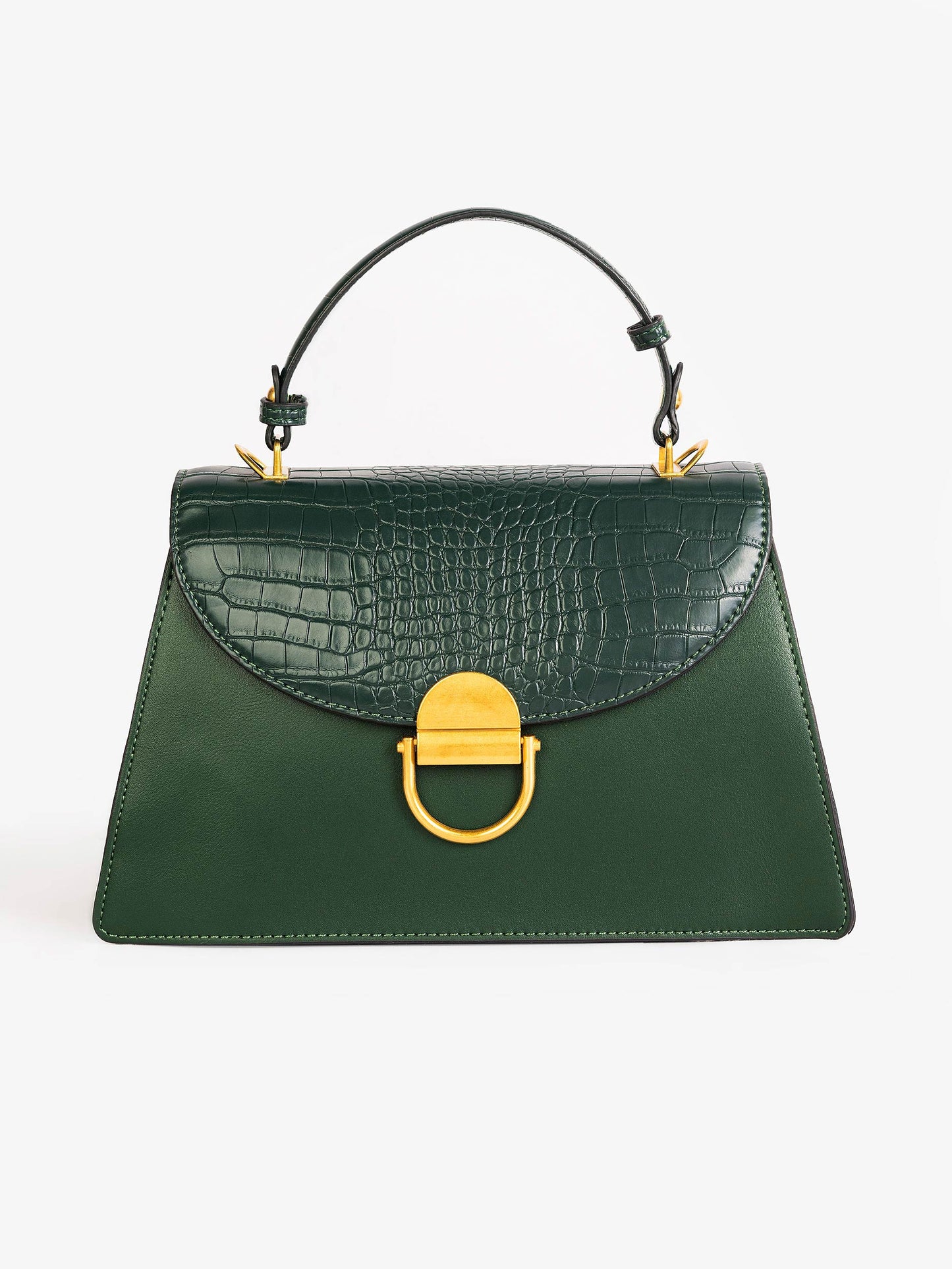 Snake Textured Flap Handbag