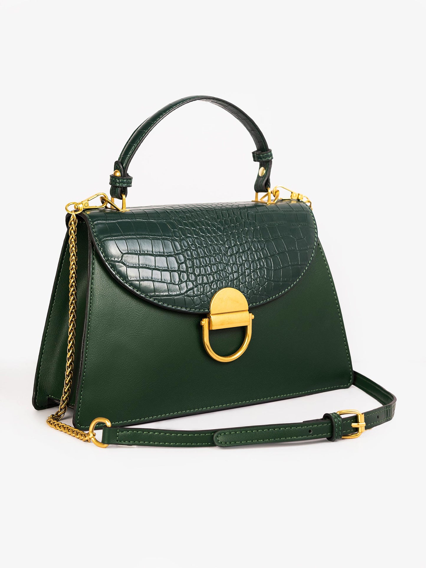 Snake Textured Flap Handbag