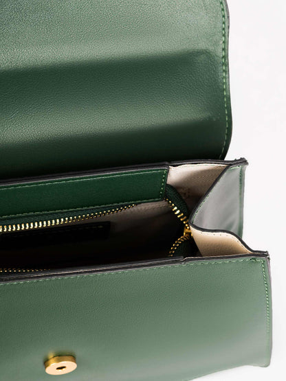 Snake Textured Flap Handbag
