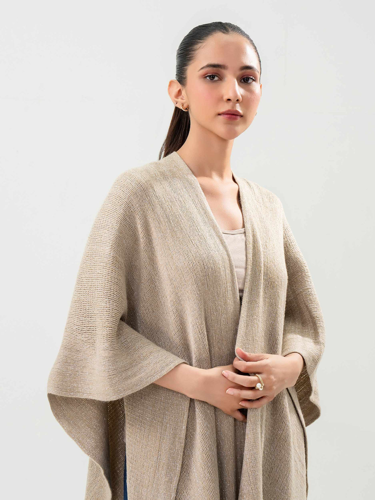 Sparkle Wool Cape Shawl