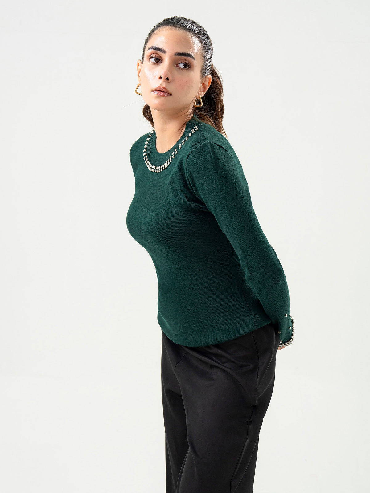 Embellished Woolen Sweater