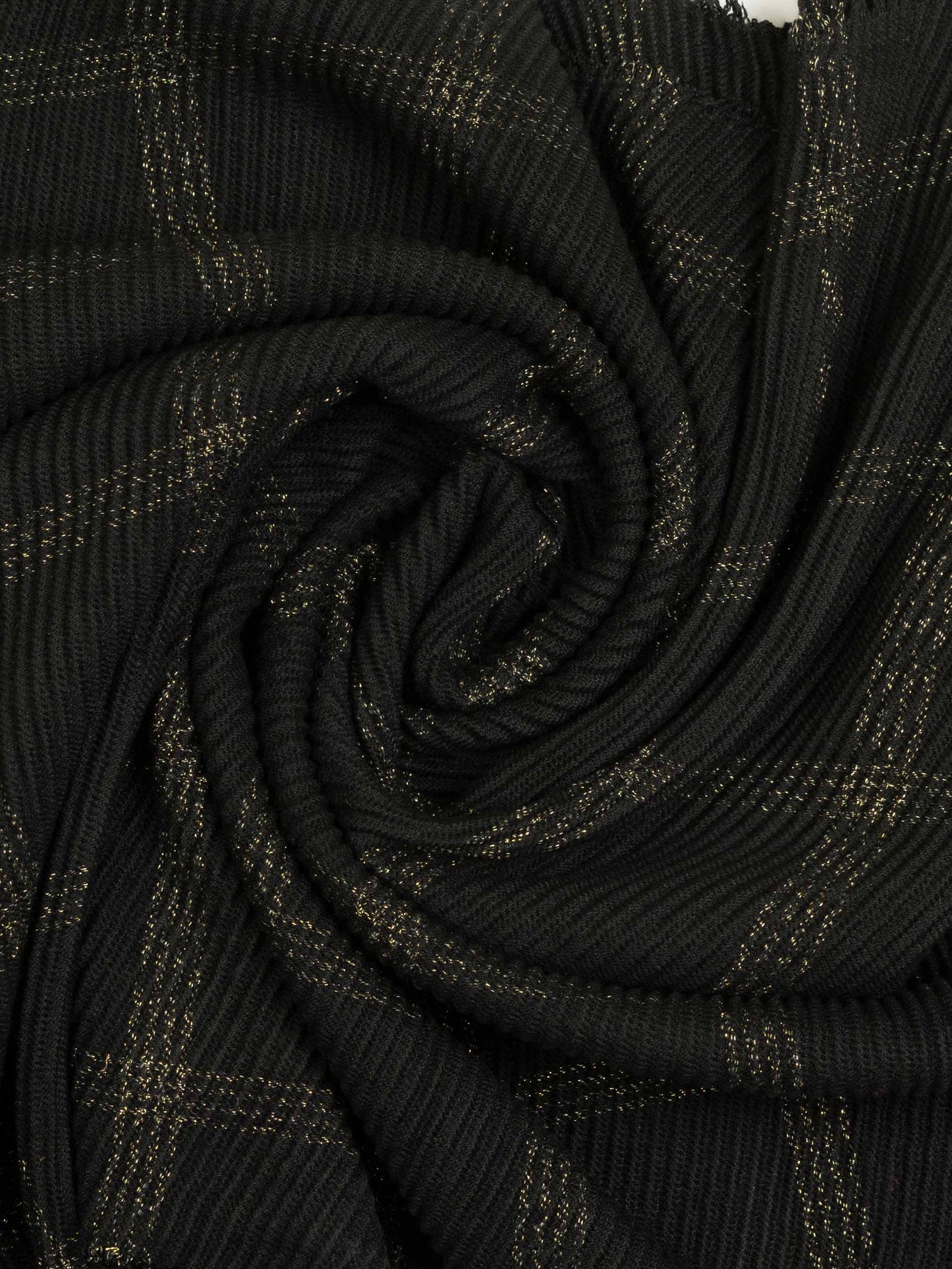 Pleated Sequined Woolen Shawl