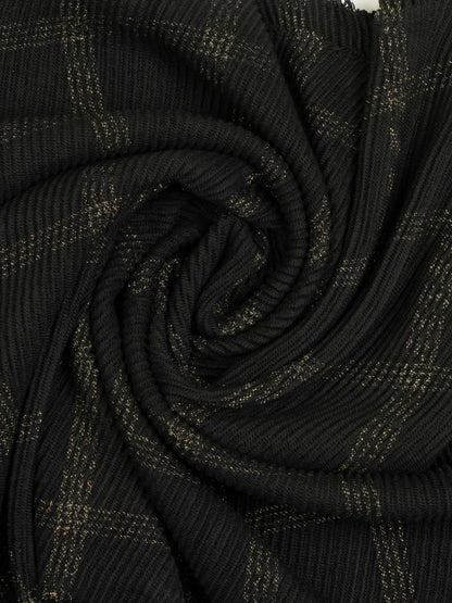 Pleated Sequined Woolen Shawl