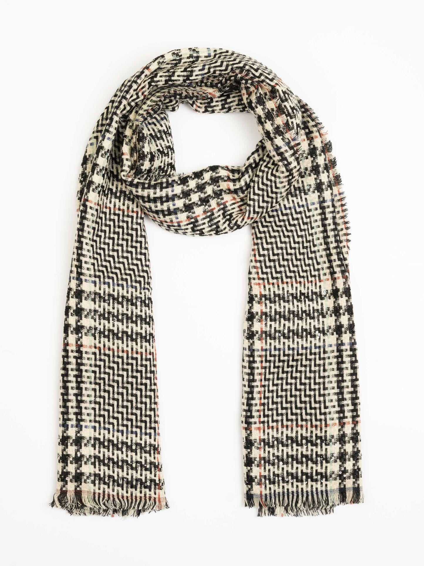 Printed Sequined Woolen Shawl