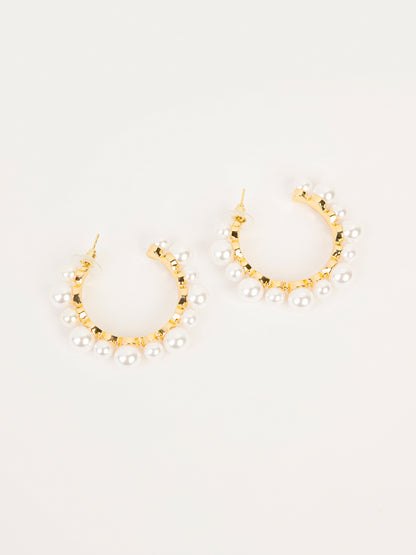 Pearl Hoop Earrings