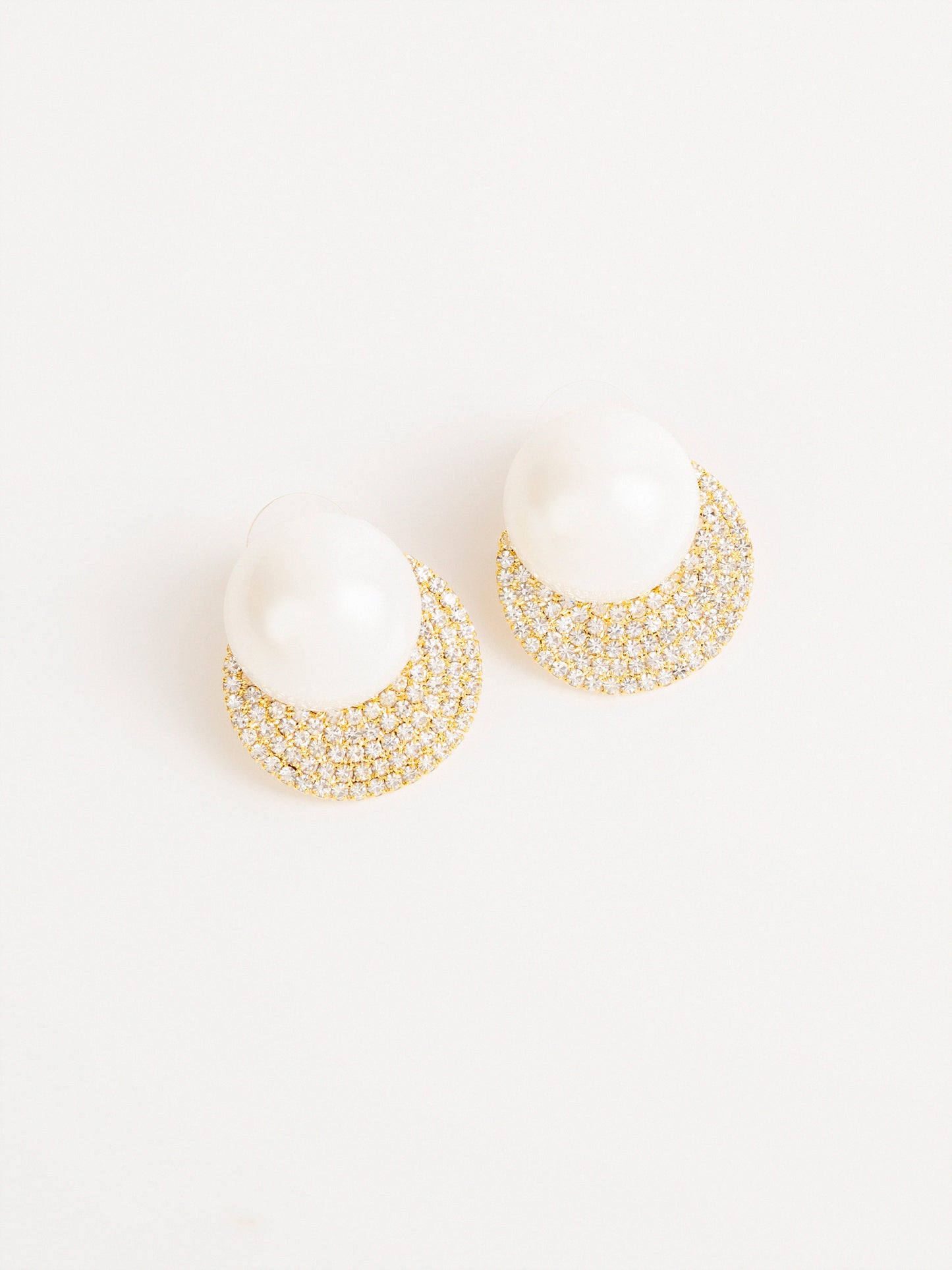 Crystal Crescent Earrings