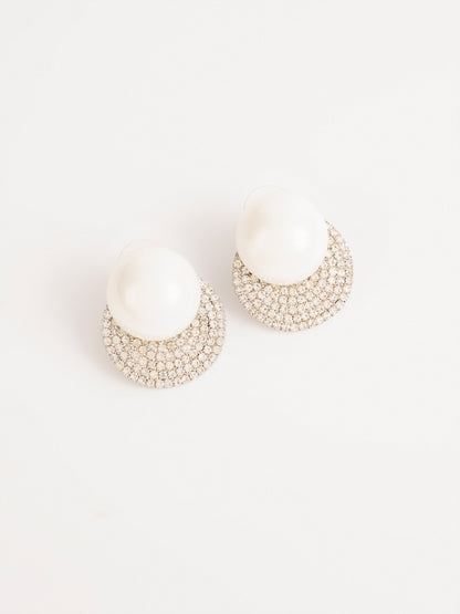 Crystal Crescent Earrings