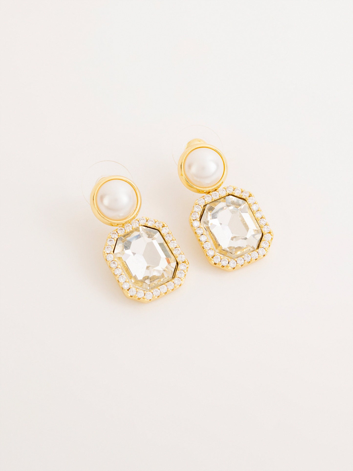 Pearl Crystal Drop Earrings