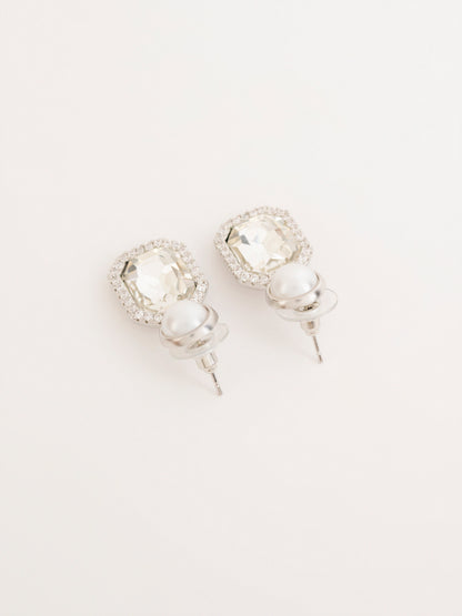 Pearl Crystal Drop Earrings