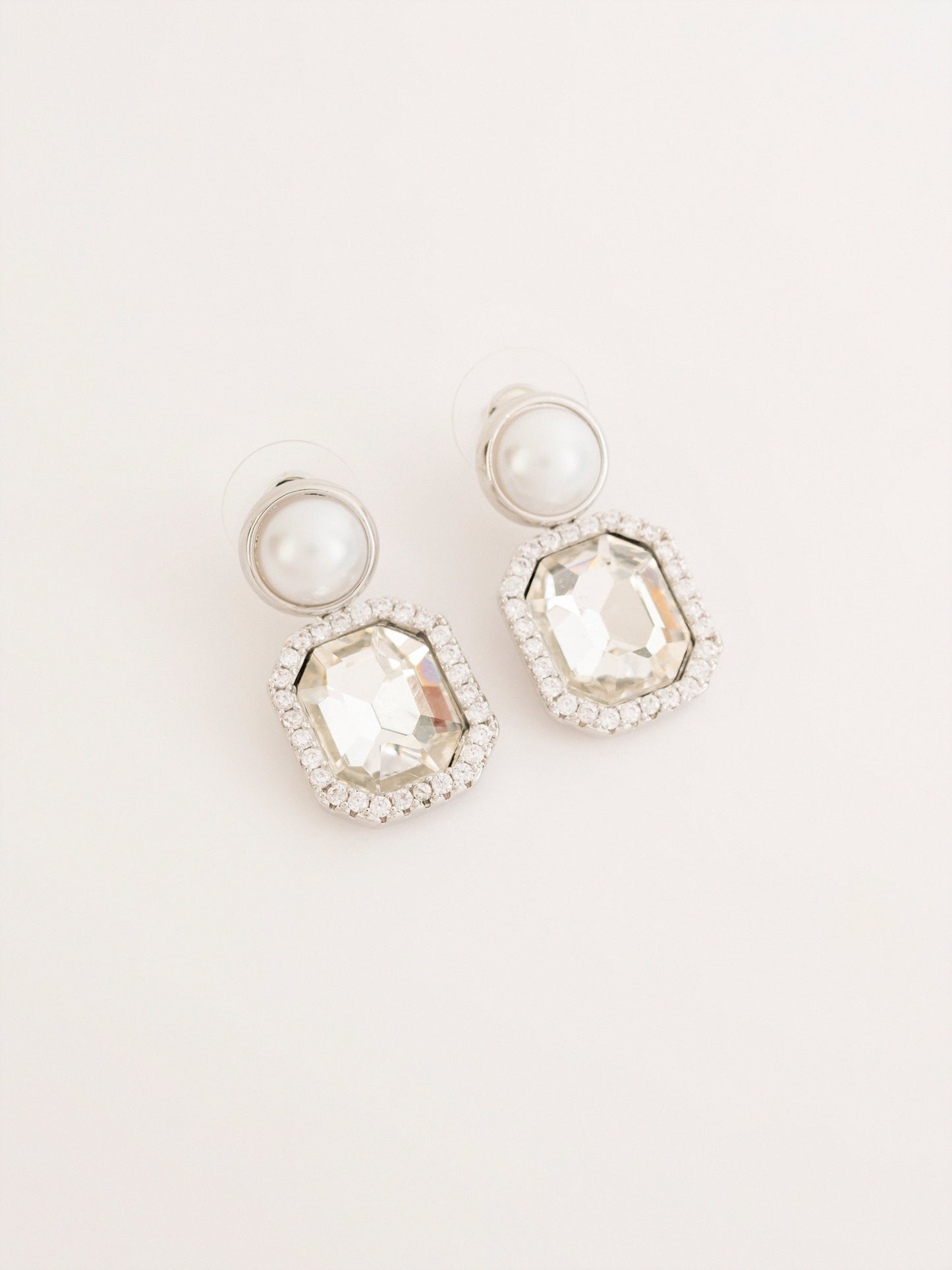 Pearl Crystal Drop Earrings