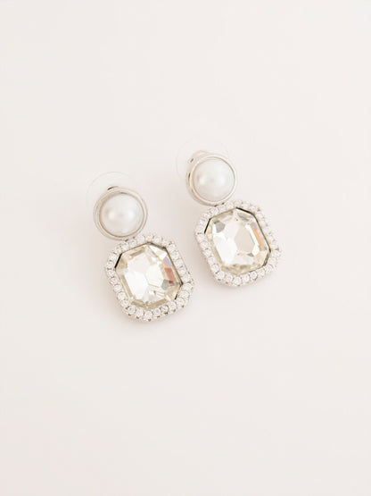 Pearl Crystal Drop Earrings