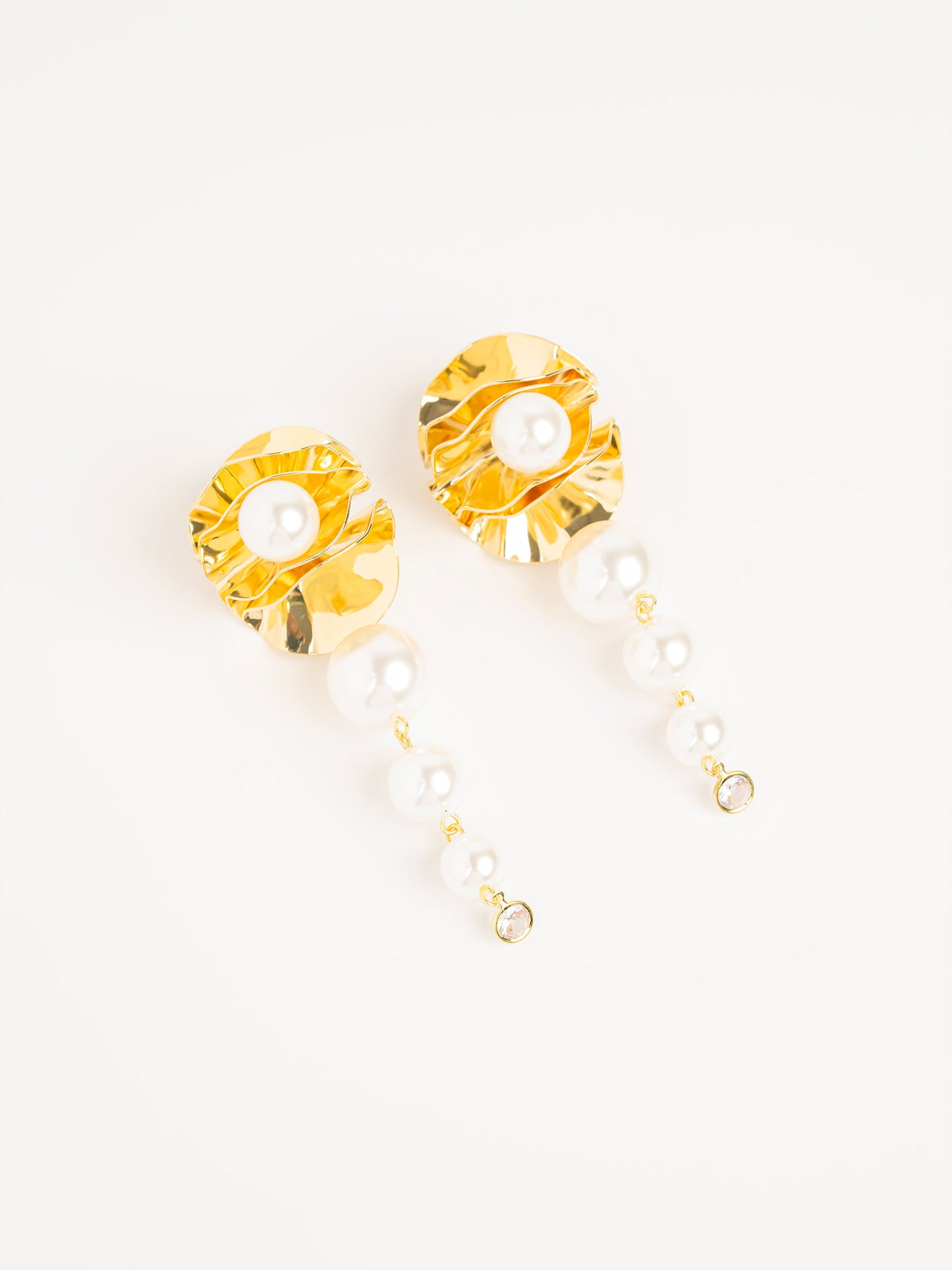 Ripple Pearl Drop Earrings