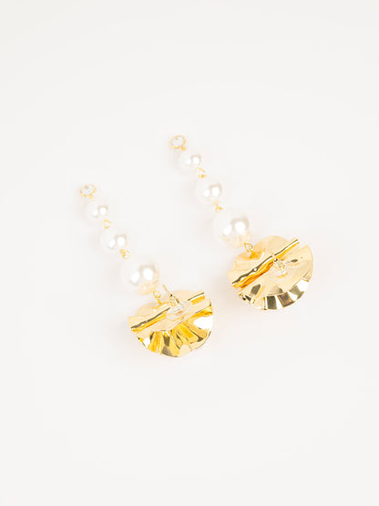 Ripple Pearl Drop Earrings