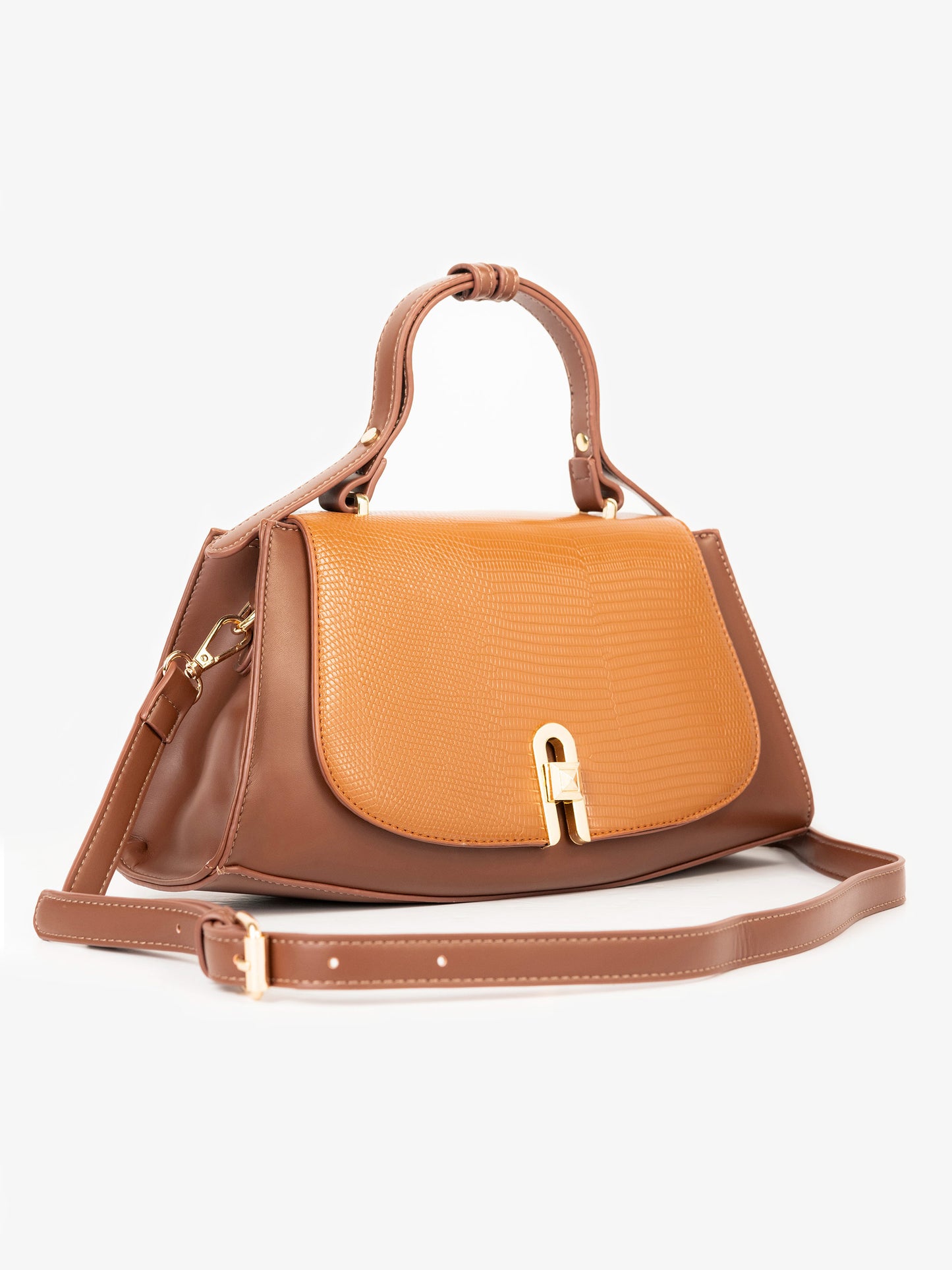 Two-tone Textured Handbag