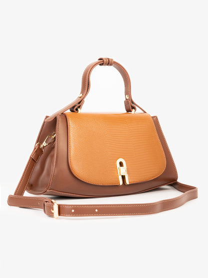 Two-tone Textured Handbag