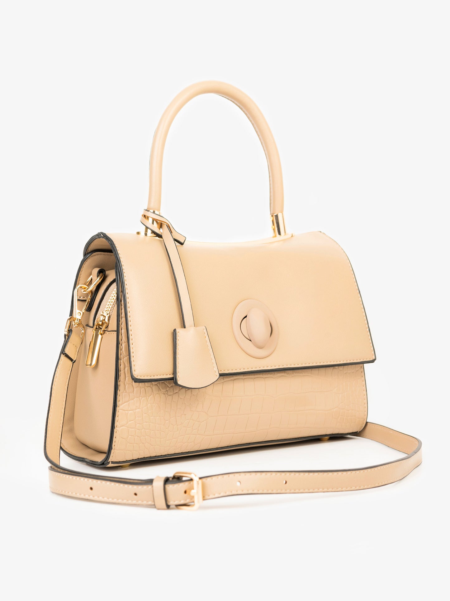 Two-tone Textured Handbag