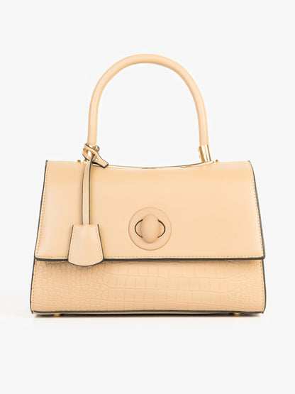 Two-tone Textured Handbag