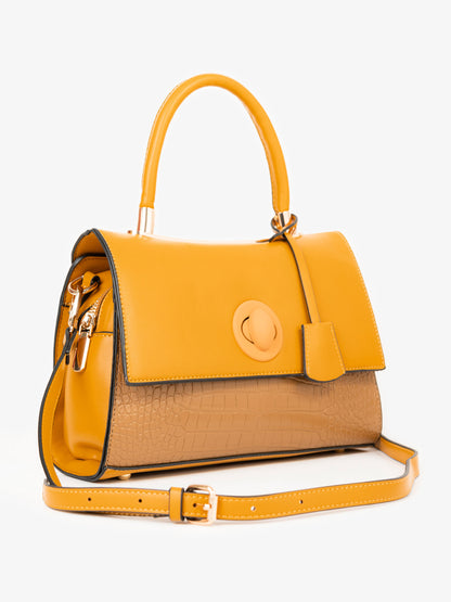 Two-tone Textured Handbag