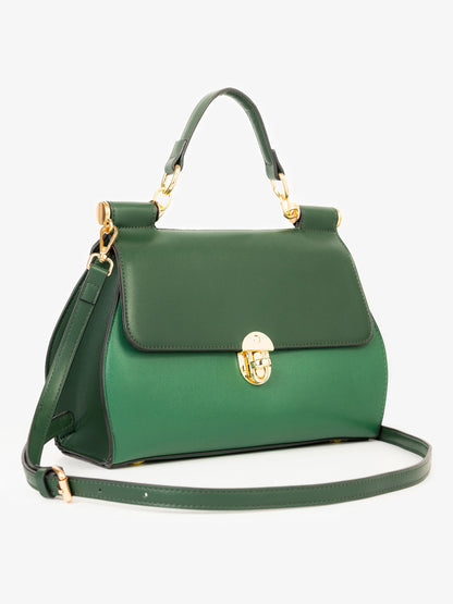 Two-tone Textured Handbag