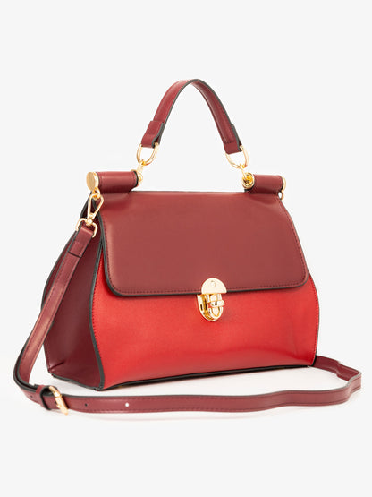 Two-tone Textured Handbag