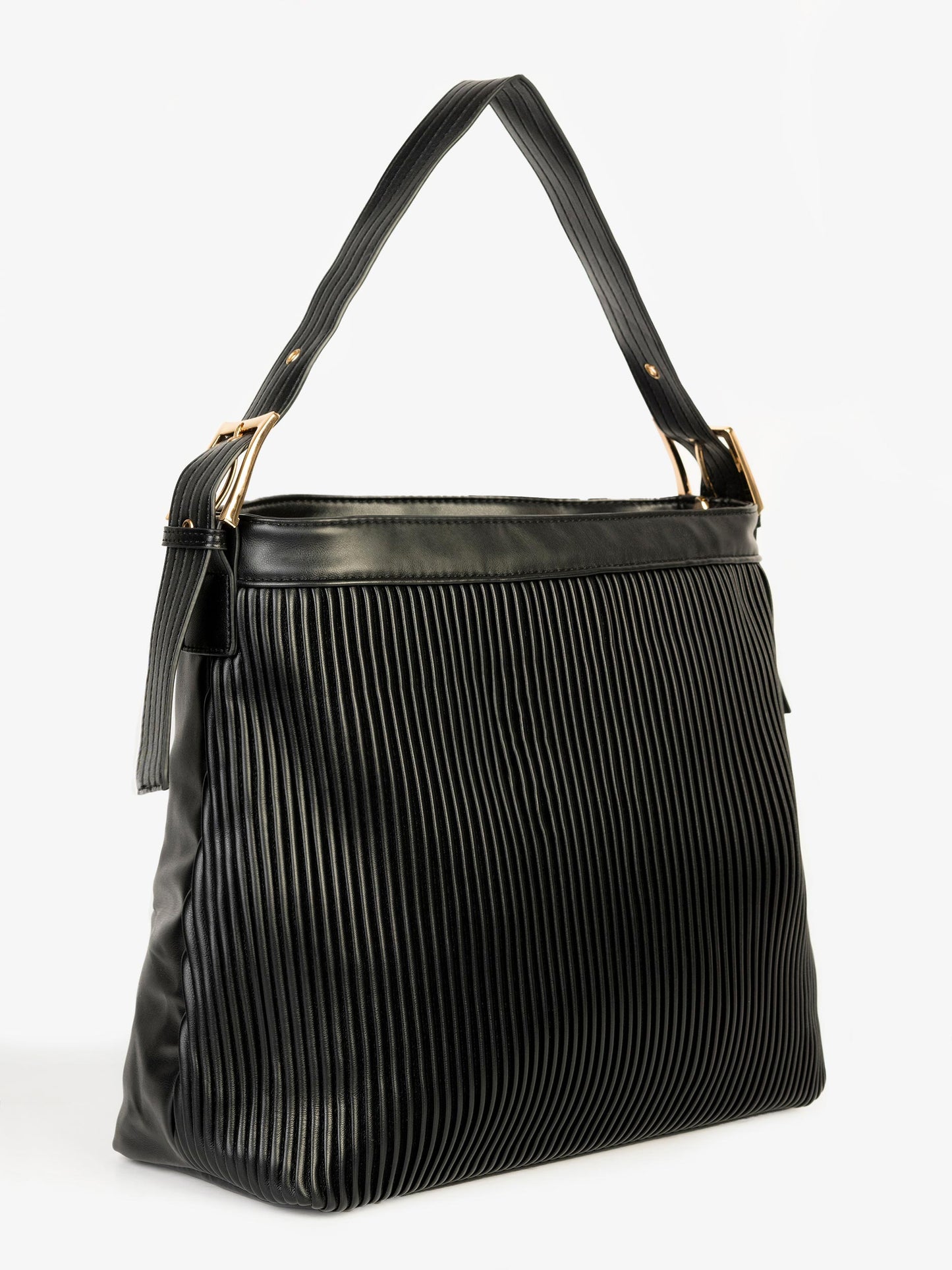 Textured Pleated Tote Bag