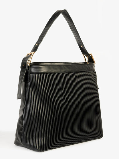 Textured Pleated Tote Bag