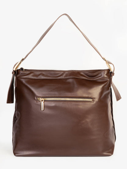 Textured Pleated Tote Bag