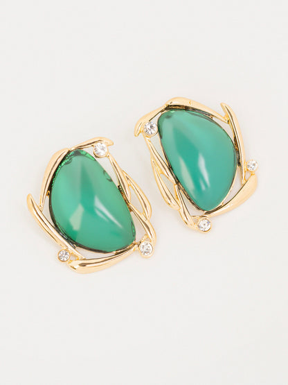 Stone Frame Earrings