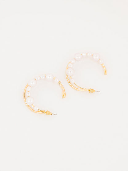 Pearl Hoop Earrings