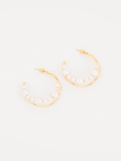 Pearl Hoop Earrings