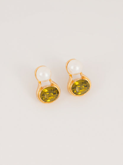 Gemstone Pearl Earrings
