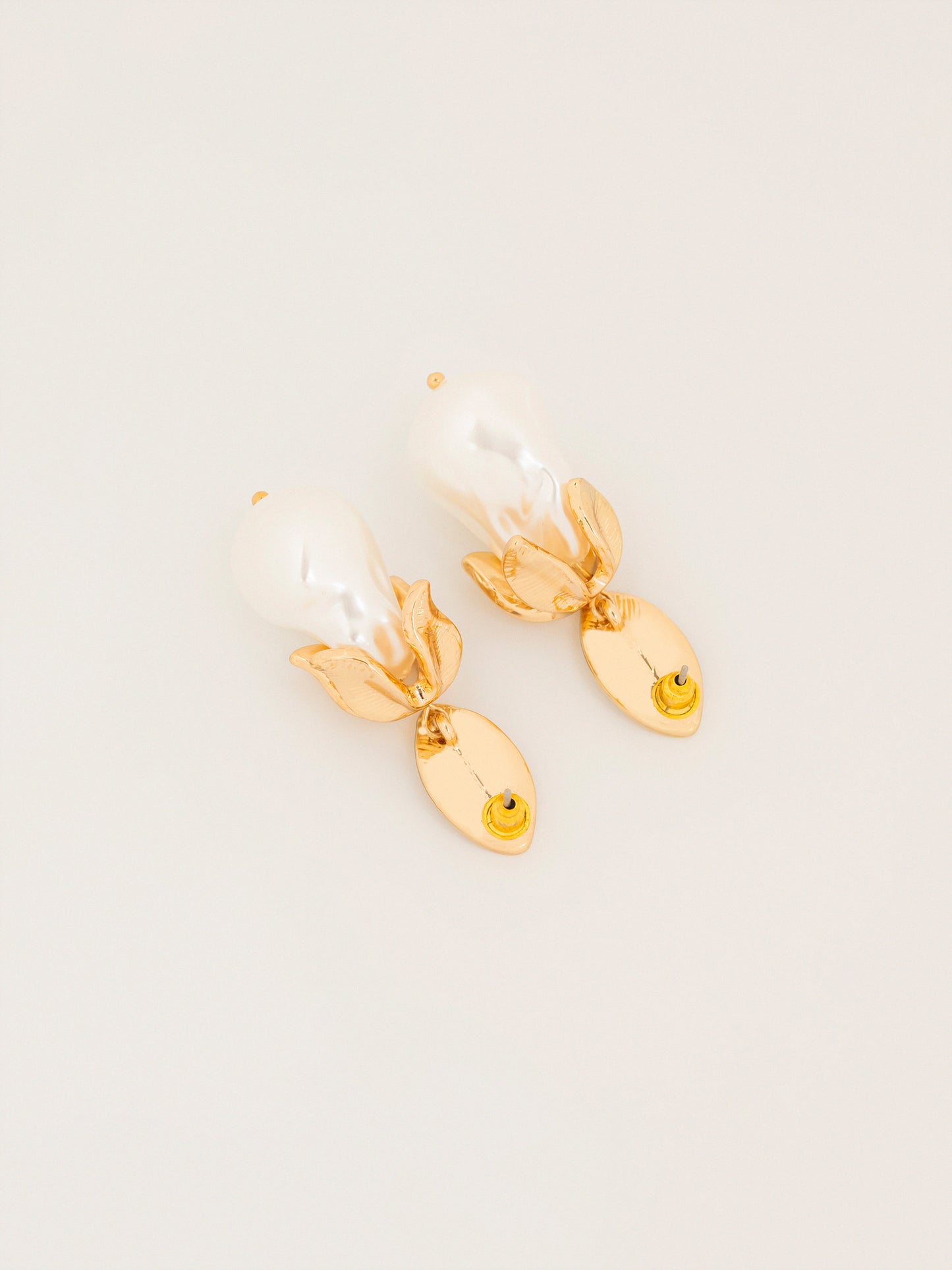 Leaf Pearl Drop Earrings