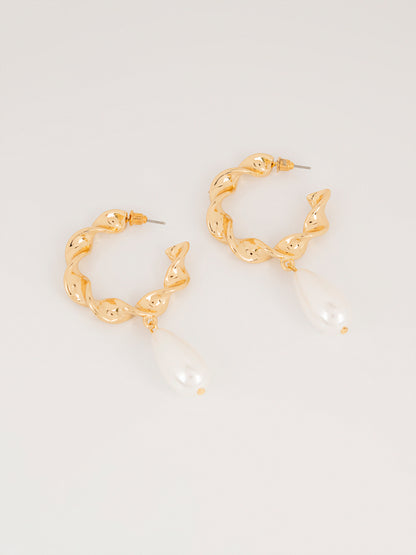 Hoop Pearl Earrings